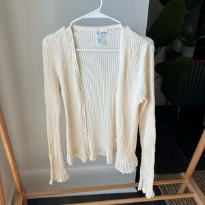 Vintage Cream Chloe Ruffle Cardigan